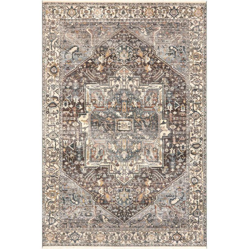 nuLOOM Harriet Vintage Medallion Fringe Area Rug