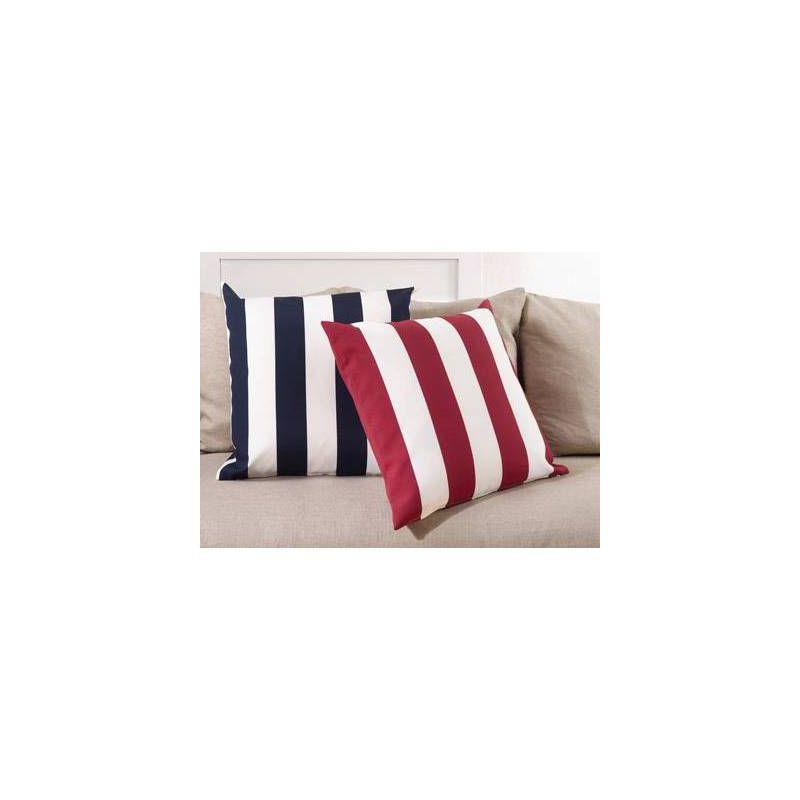 17"x17" Striped Poly Filled Indoor/Outdoor Accent Square Throw Pillow - Saro Lifestyle