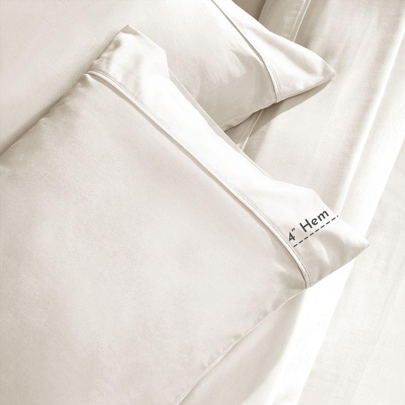 Cotton Sheets Set - Softest 400 Thread Count Bed Sheets, 100% Cotton Sateen, Cooling, Deep Pocket by California Design Den