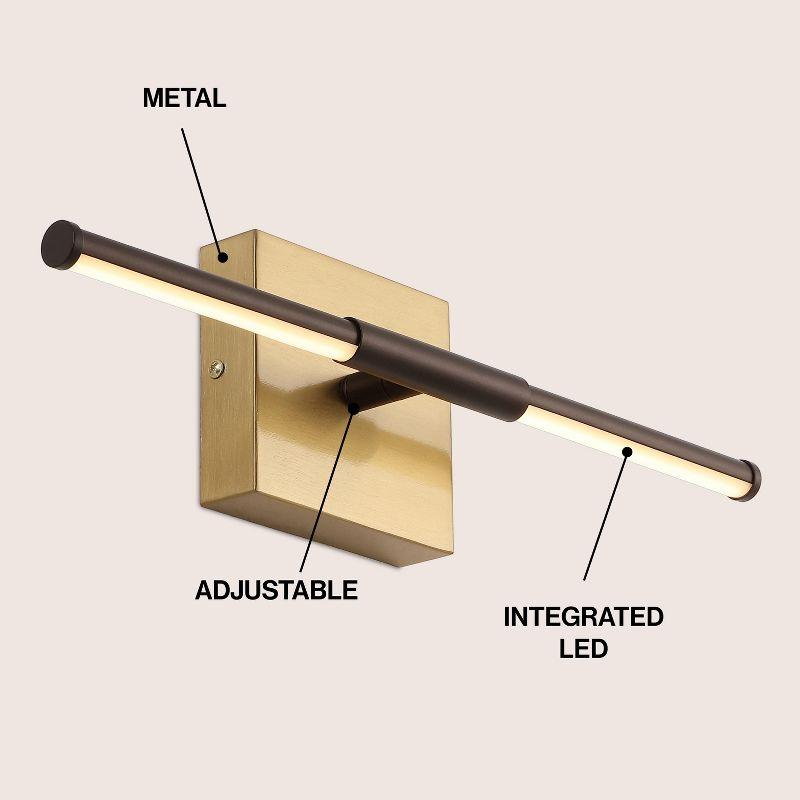 JONATHAN Y Makena 16.25" Modern Minimalist Dimmable Integrated LED Metal Wall Sconce, Oil Rubbed Bronze