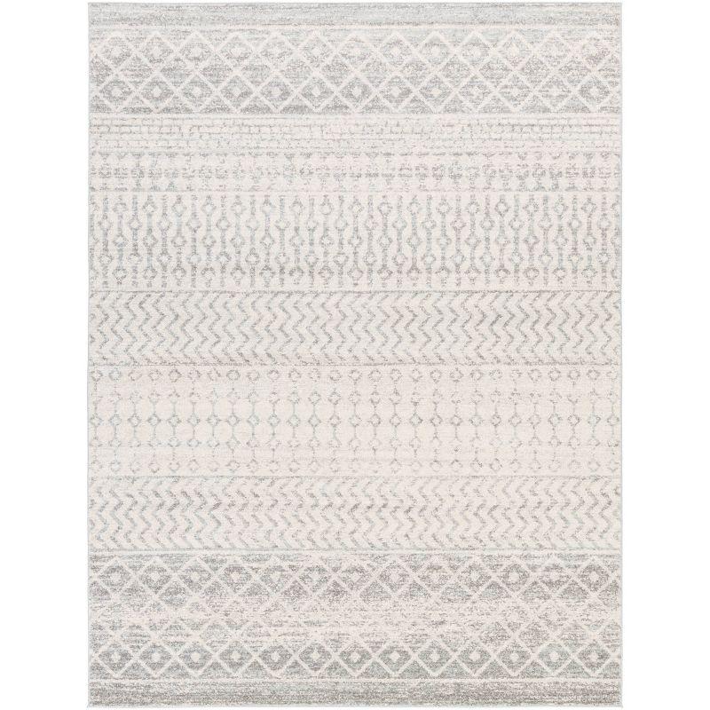 Reversible Gray Synthetic 8' x 10' Rectangular Rug