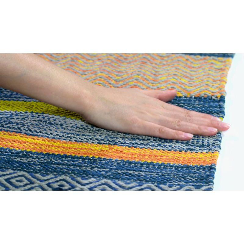 Montauk MTK213 Hand Woven Indoor Accent Rug - Blue/Orange - 3'x5' - Safavieh.