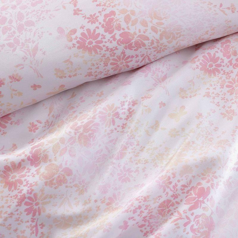 Betsey Johnson Butterfly Garden Satin Pink Duvet Cover Set