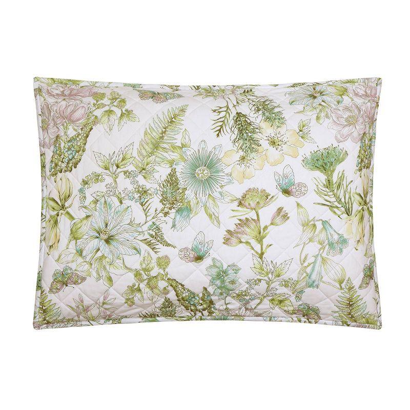 Modern Heirloom Full/Queen Quilt Botanical Floral Green