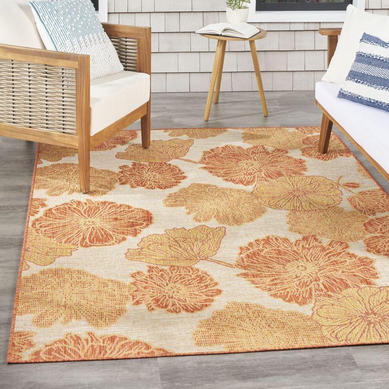 Nourison Garden Oasis Floral Flatweave Indoor Outdoor Rug