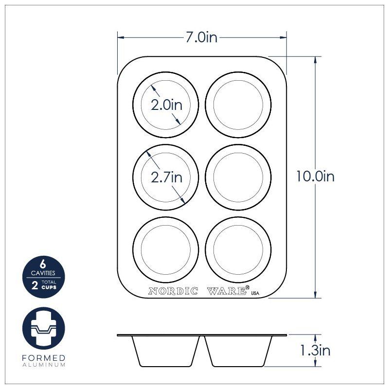 Nordic Ware 6-Cup Silver Non-Stick Round Muffin Pan