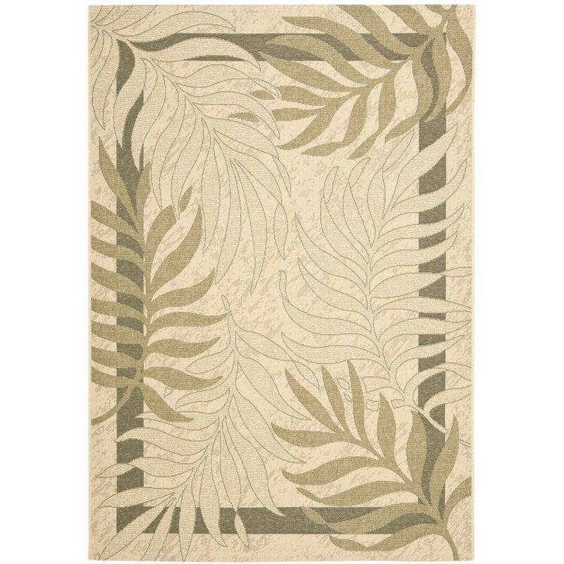Courtyard CY7836 Power Loomed Indoor/Outdoor Area Rug - Cream/Green - 5'3"x7'7" - Safavieh.