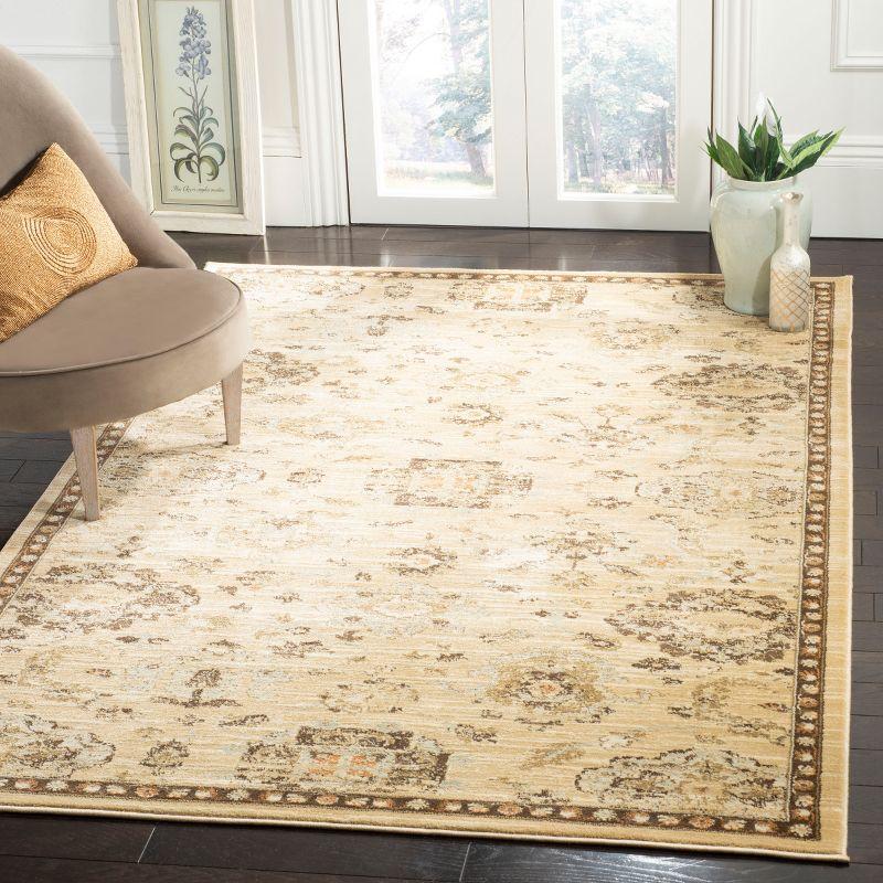 Florenteen FLR128 Power Loomed Indoor Accent Rug - Ivory/Brown - 4'x6' - Safavieh