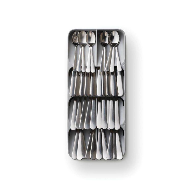 Joseph Joseph DrawerStore Large Compact Cutlery Organizer - Gray: Silverware Tray, In-Drawer Flatware Storage, Multiple Compartments