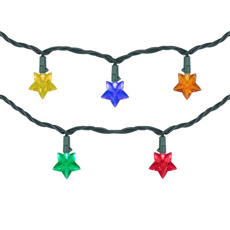 Multi-Colored Star Shaped LED Christmas Tree Lights, 4.5ft