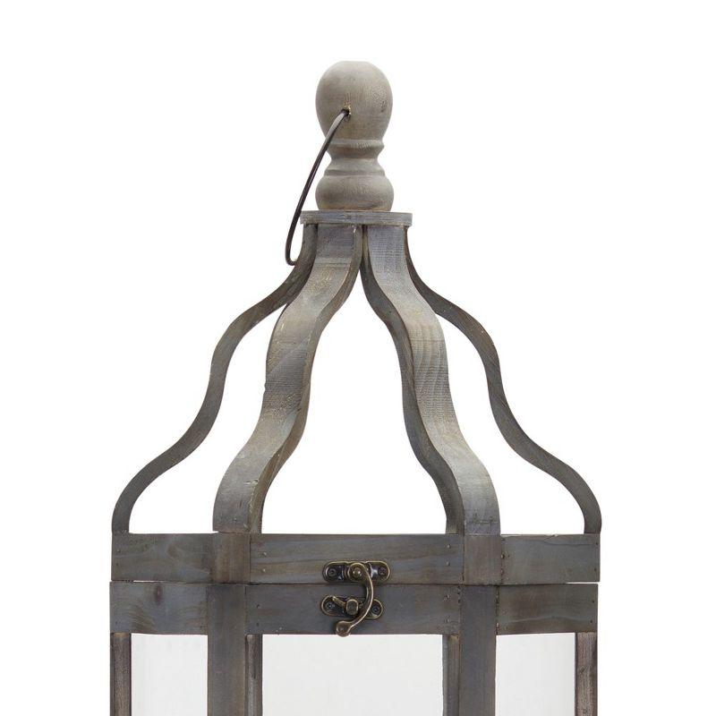 Melrose Wood Floor Lantern (Set of 3)