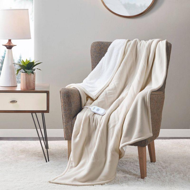 Serta Serta Fleece to Sherpa Heated Throw