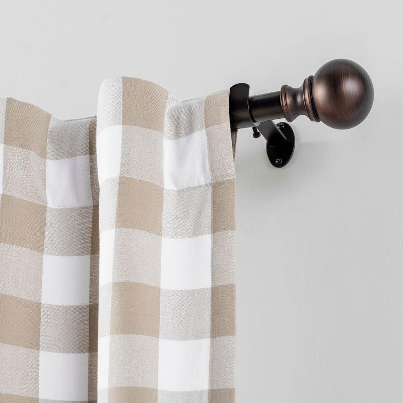 Elrene Cordelia 1" Window Drapery Single Curtain Rod with Globe Ball Finial - Elrene Home Fashions