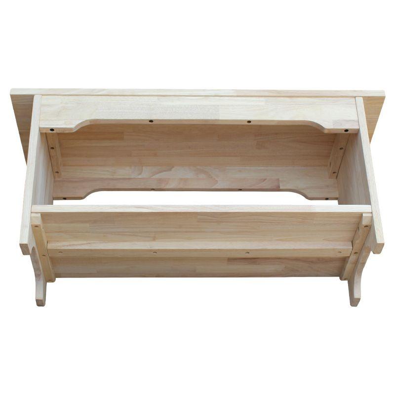 36" Brookstone Bench - International Concepts: Solid Wood, Unfinished, Rectangular Shape, Seats 2