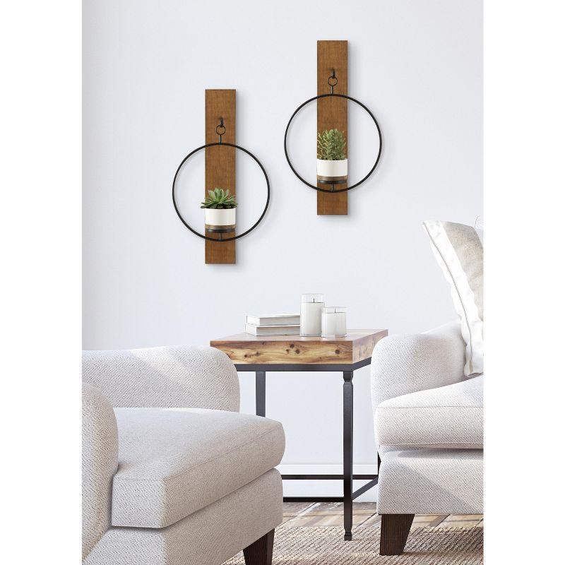 Kate and Laurel Maxfield Wood and Metal Wall Sconce