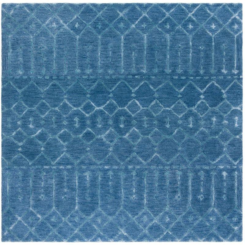 Himalaya HIM903 Handmade Area Rug - 8'x8' - Navy/Silver - Safavieh
