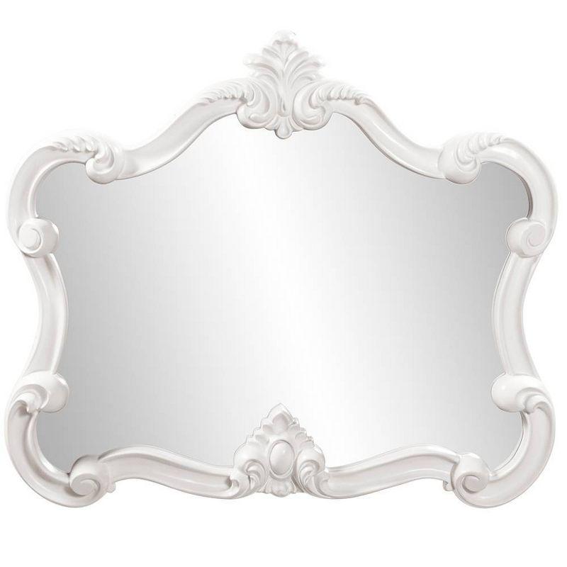 Veruca Glossy White Ornate Kids Wall Mirror 28" x 32"