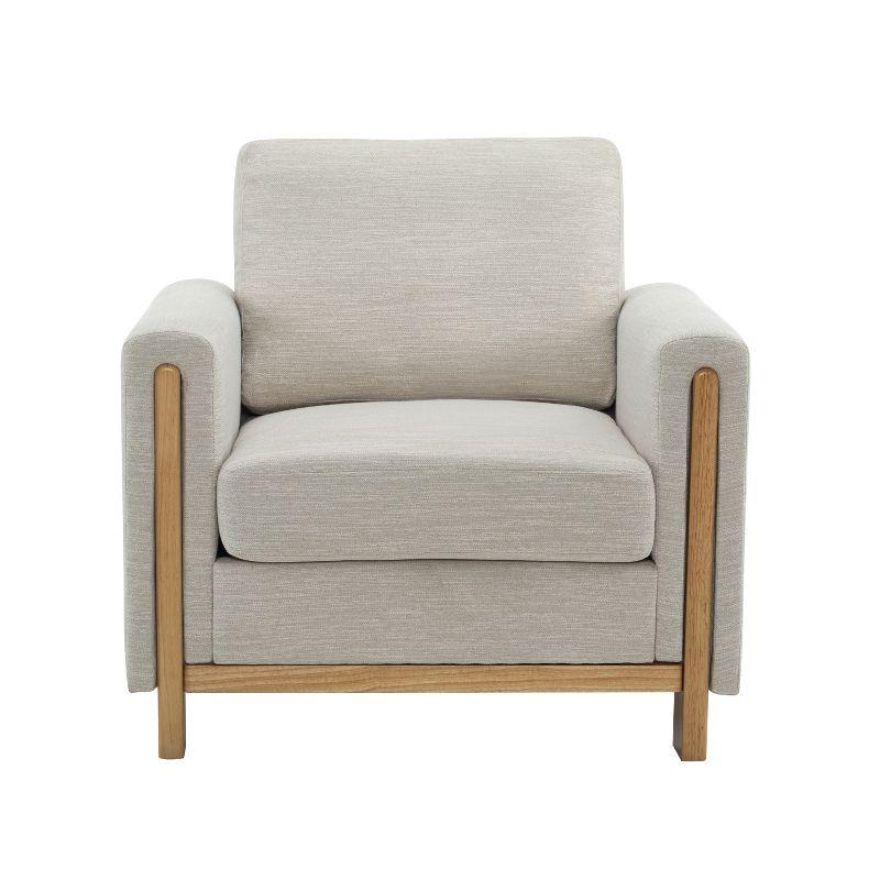 Christopher Knight Home Torrie Modern Rubberwood Upholstered Accent Arm Chair, Beige