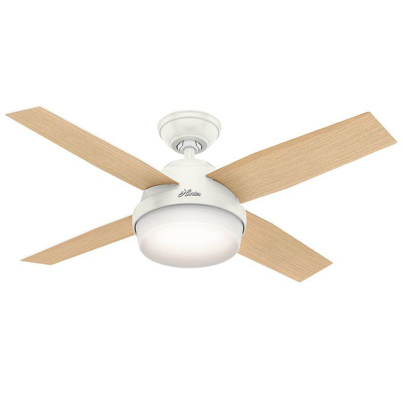 Dempsey 44" Fresh White LED Ceiling Fan with Remote and Reversible Blades