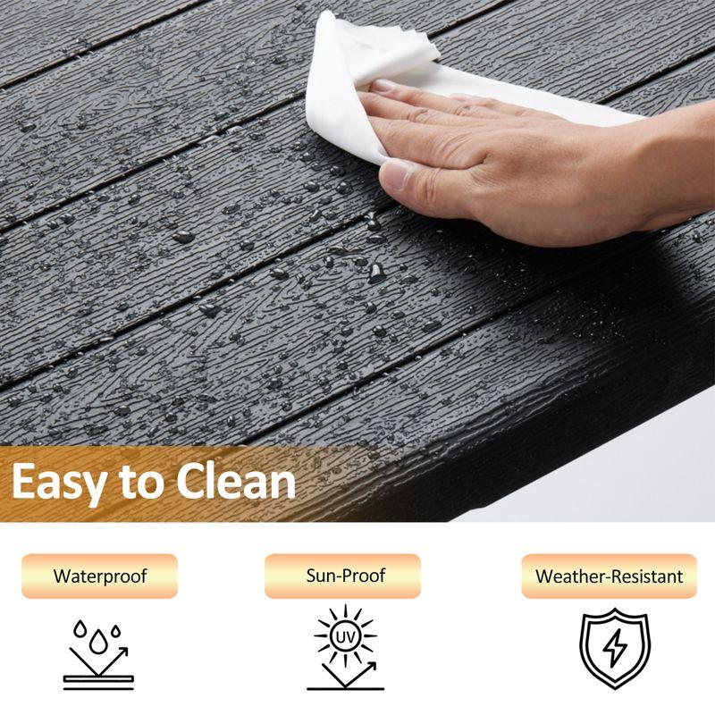 SKONYON Outdoor Picnic Table with Bench Set for BBQ, Camping, Patio, White