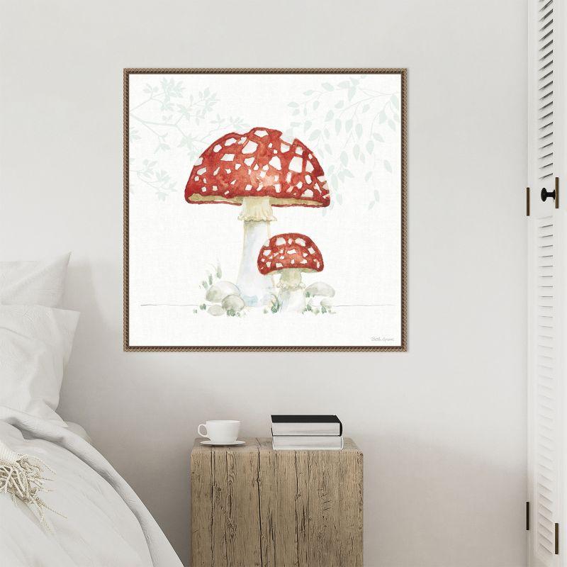 Amanti Art Woodland Love Red Mushroom by Beth Grove Canvas Wall Art Print Framed 30 x 30