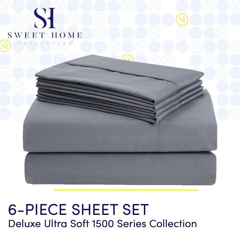 Sweet Home Collection Luxurious Soft Microfiber Sheet Set with Bonus Pillowcases