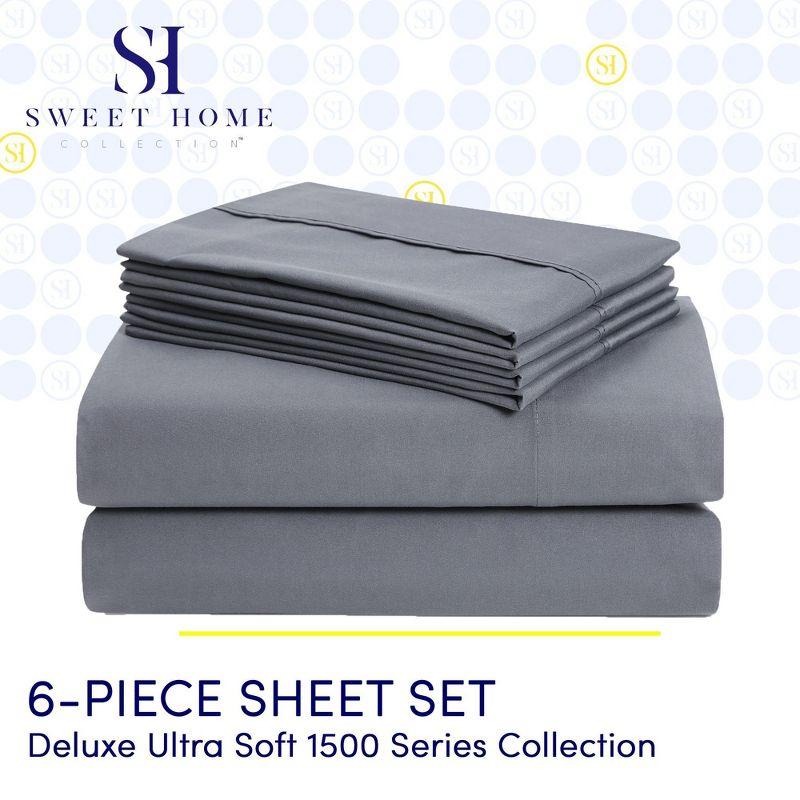 6 Piece RV Queen Short Sheet Set, Deluxe Ultra Soft 1500 Series, Double Brushed Microfiber by Sweet Home Collection®