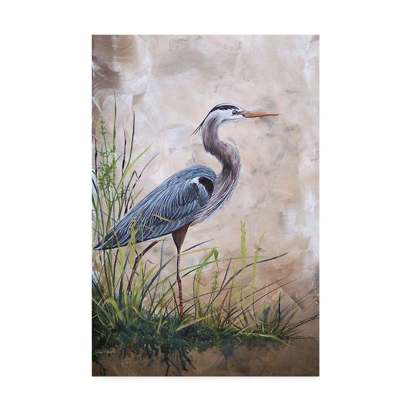 Heron in the Reeds Canvas Print with Floater Frame