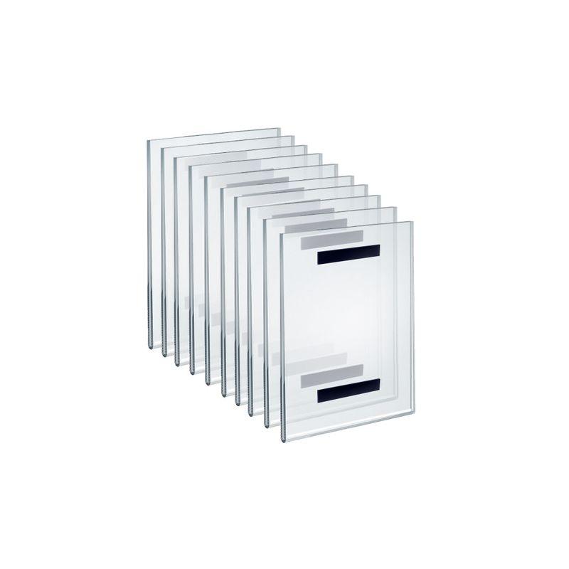 Azar Displays Clear Acrylic Magnet Back Sign Holder Frames 8.5" W x 11" H - Vertical / Portrait, 10-Pack