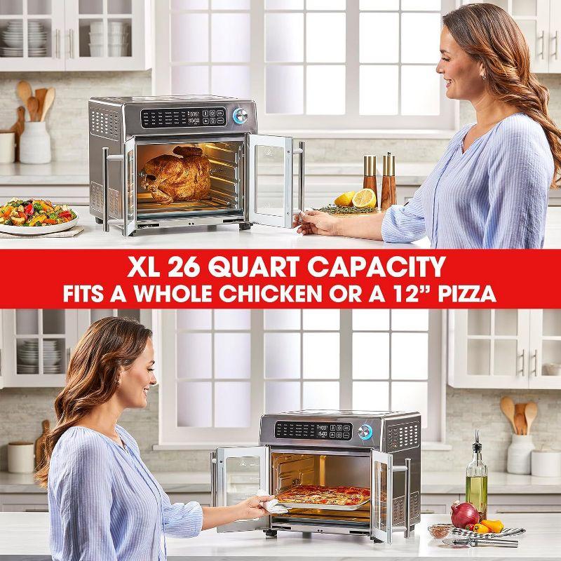 Emeril Lagasse Extra Large French Door Air Fryer Toaster Oven Combo, 25 Cooking Functions and Digital Controls, 7 Accessories Included, Stainless Steel Finish, 26QT Capacity & Reviews | Wayfair
