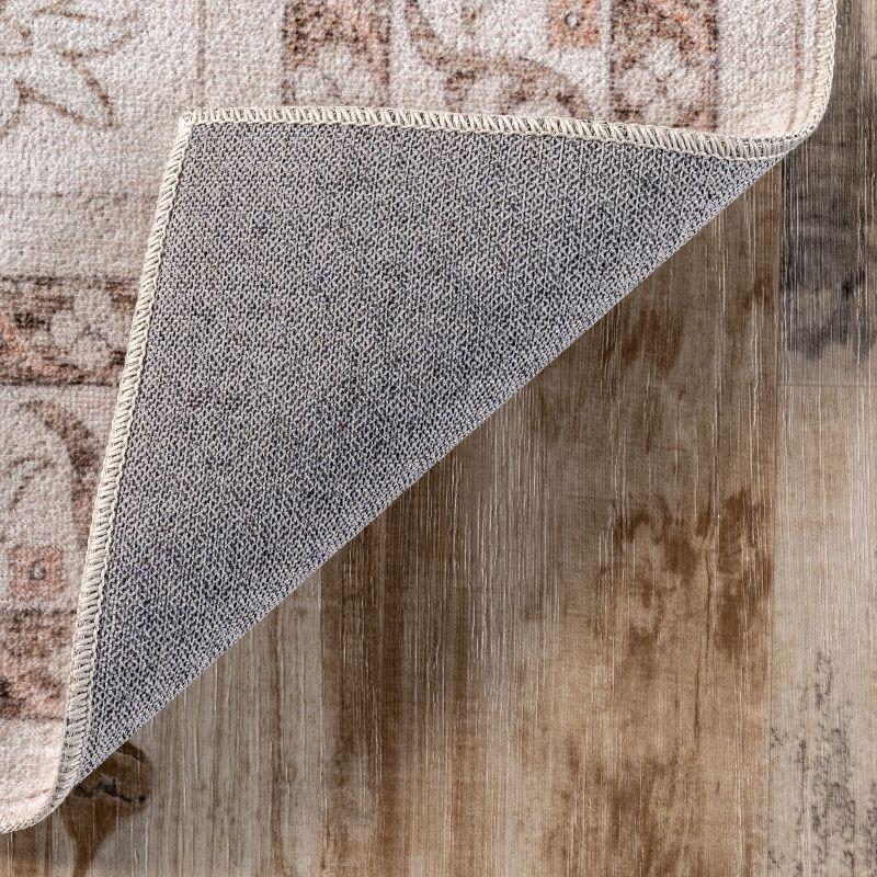 Nuloom Tracie Pet Friendly Machine Washable Floral Medallion Area Rug, 8' x 10', Peach