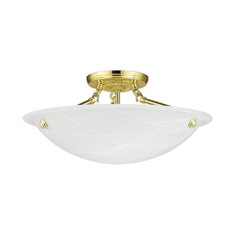 Livex Lighting Oasis 3 - Light Flush Mount in  Polished Brass