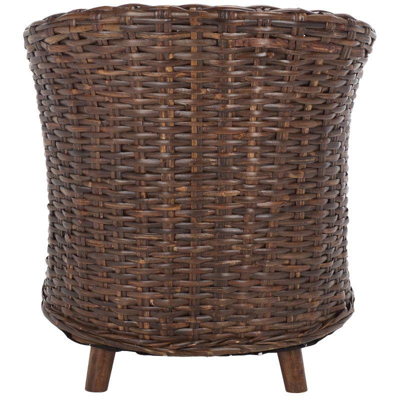 Omni Barrel Chair - FOX6501 - White/Brown - Safavieh
