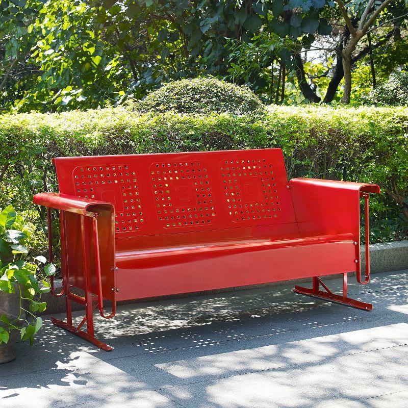 Bates Outdoor Sofa Glider - Bright Red - Crosley