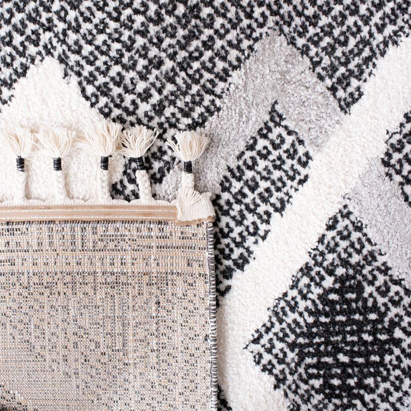 Moroccan Tassel Shag MTS652 Power Loomed Indoor Runner Rug - Ivory/Brown - 2'3"x12' - Safavieh