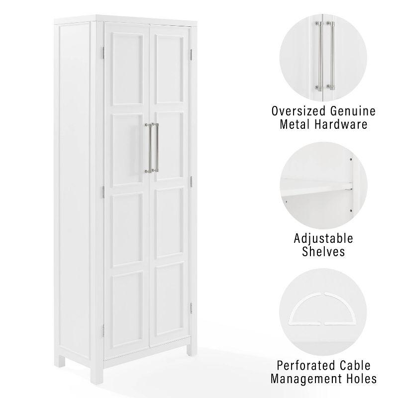 Crosley Cutler Storage Pantry White : Modern Farmhouse Style, 4 Fixed & Adjustable Shelves, MDF Wood Veneer, 65" Height