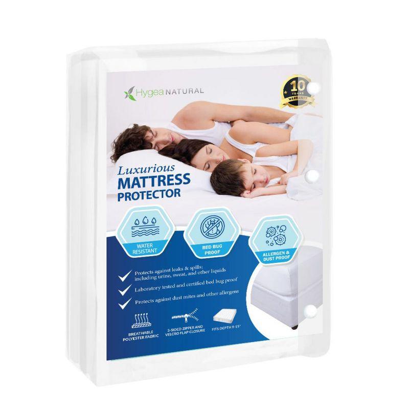 Hygea Natural Waterproof Zipper Mattress Protector Case Pack