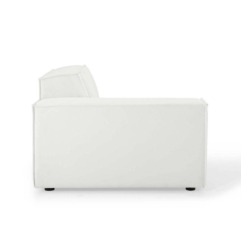 5pc Restore Sectional Sofa White - Modway: Modern Upholstered Living Room Furniture, Wood Frame