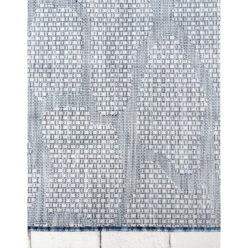 Unique Loom 9' 0 x 12' 2 Rectangle Indoor/Outdoor Safari Blue Area Rug