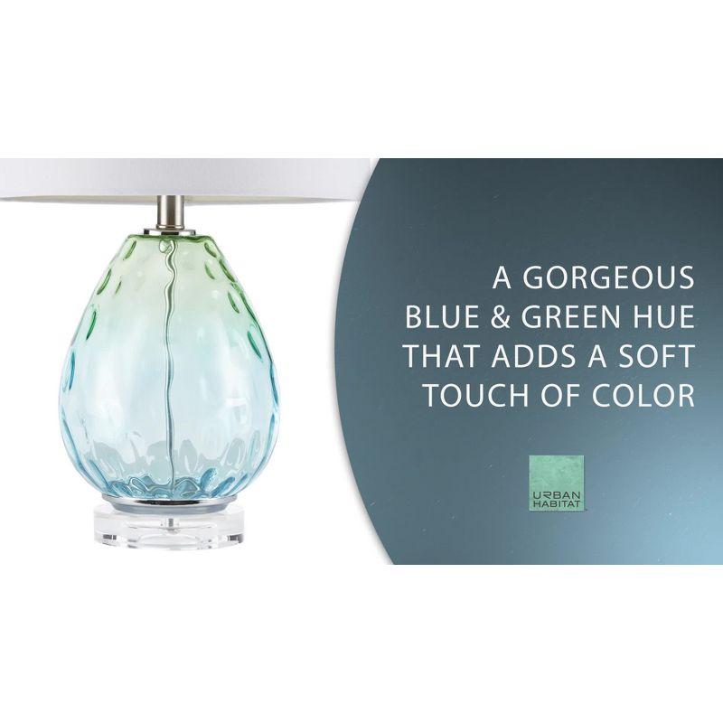 Martha Stewart Borel Ombre Glass Table Lamp: Modern Drum Shade, 72" Cord, 510 Design