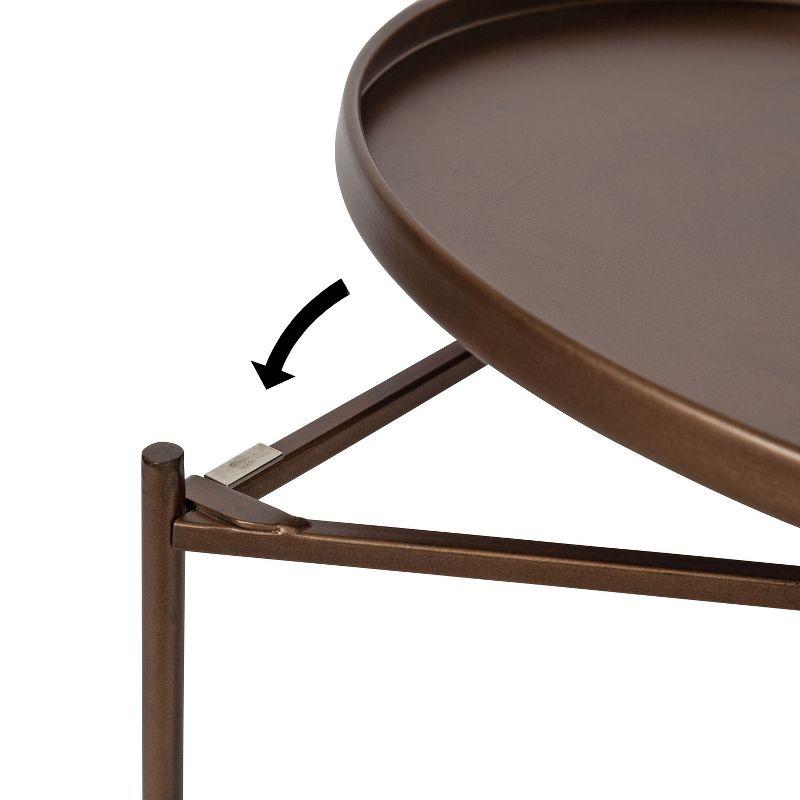 Kate and Laurel Ulani Round Metal Nesting Table, 2 Piece, Bronze