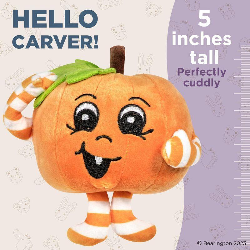 Bearington Carver Pumpkin Mini Plush, 5 Inch Halloween Toys for Kids