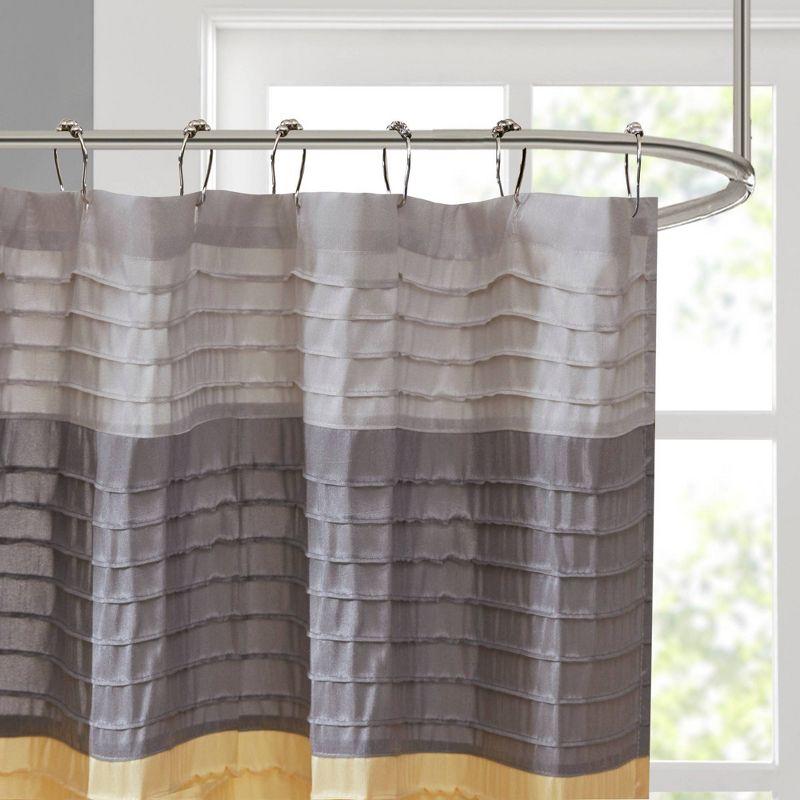 Amherst Striped Faux Silk Shower Curtain