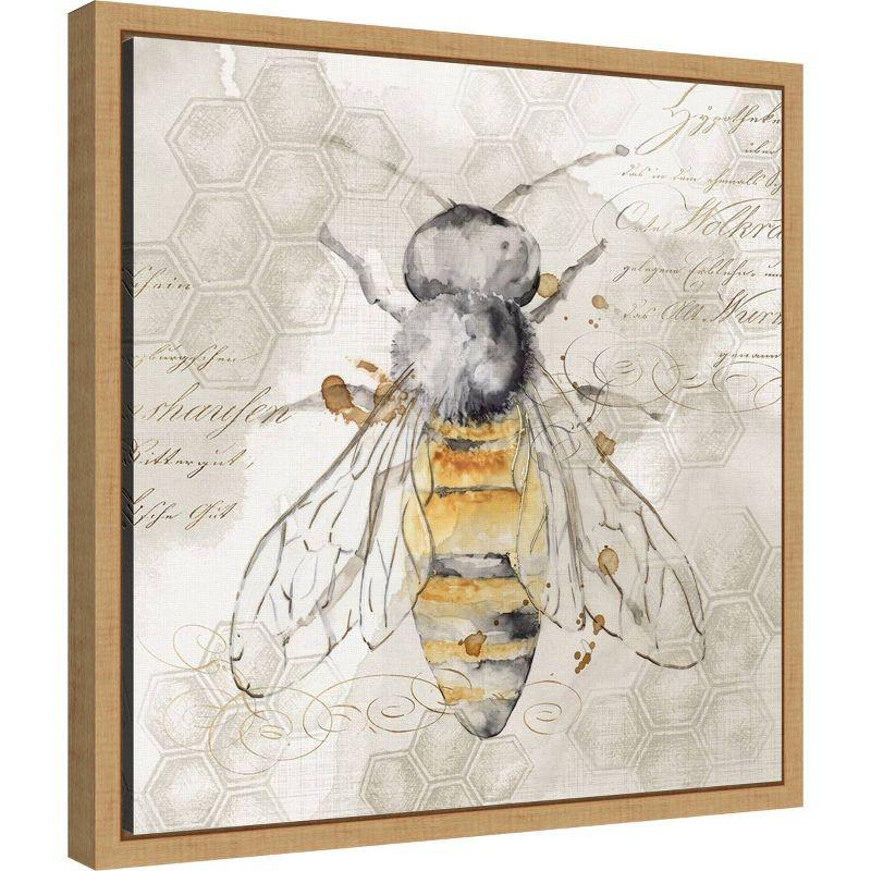 Amanti Art 16"x16" Queen Bee II by Eva Watts Framed Canvas Wall Art Print: Modern Lithograph, Insect Theme