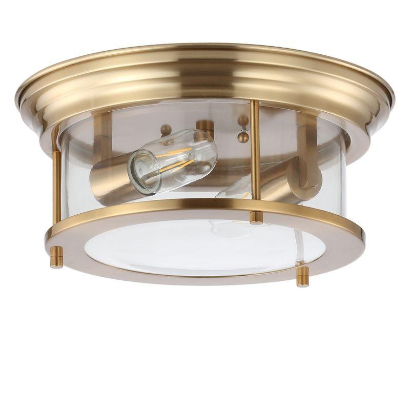 JONATHAN Y Lauren 2-Light Metal/Glass LED Flush Mount