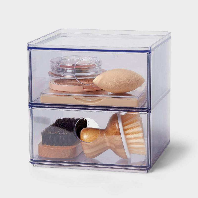 Clear Stackable Drawer - Brightroom™: Plastic Shower Organizer & Bath Caddy, 6"x6"x6"