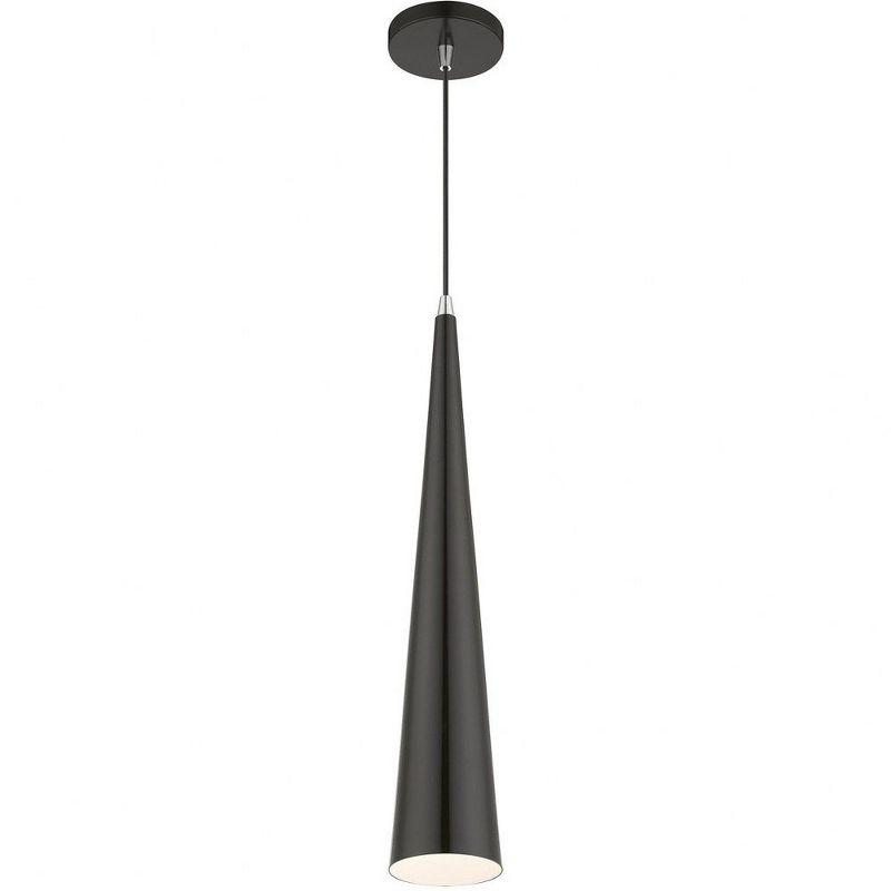 Livex Lighting Andes 1 - Light Pendant in  Shiny Black/Polished Chrome