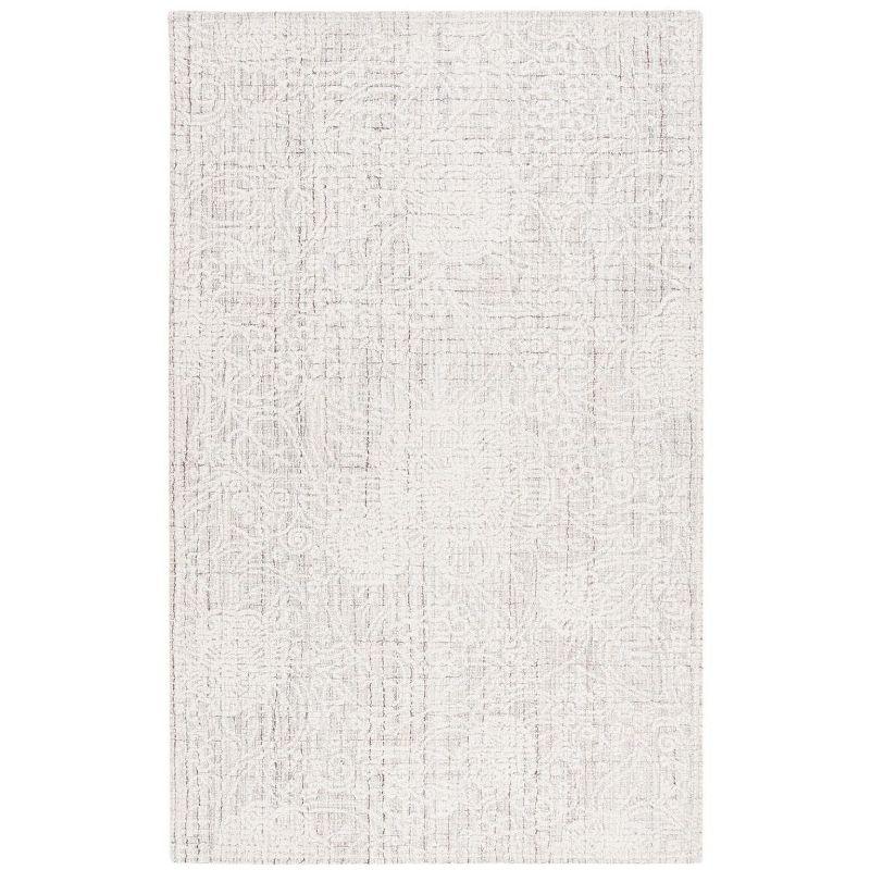 Gray Hand-Tufted Wool Rectangular Area Rug 4' x 6'