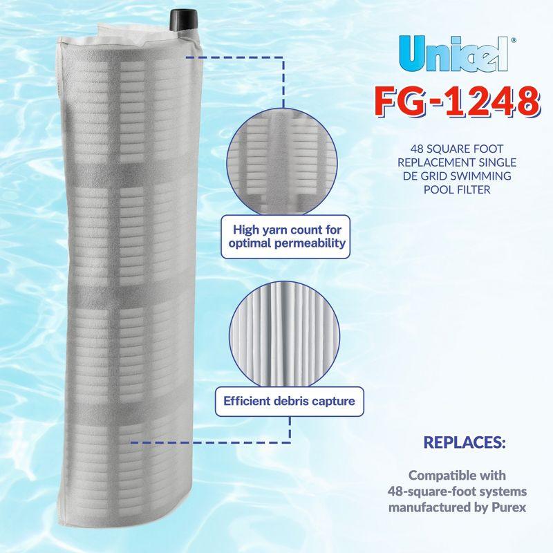 Unicel FG-1248 48 Square Foot Single Vertical DE Grid Replacement Swimming Pool Filter Compatible with Purex