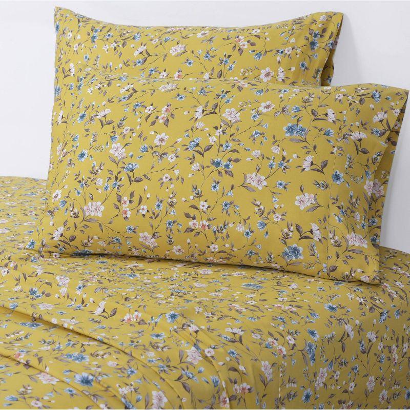 Azores Home Sateen Floral Sheet Set